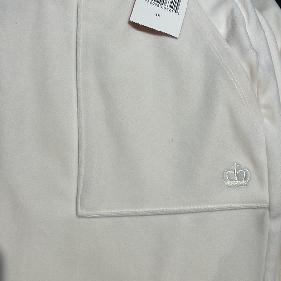 New Juicy by Juicy Couture Hooded Long Velour Pebble Jogger Pant Women's Size 1X - Picture 2 of 7